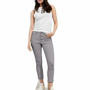 ATHLETA Women's Sculptek Skinny Crop Jeans Light Gray Stretch Denim Size 10 TALL